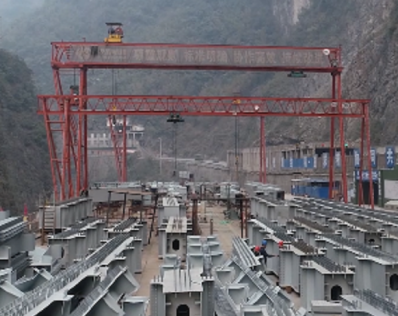 鋼絲繩電動葫蘆參與白水江特大橋立柱吊裝工程